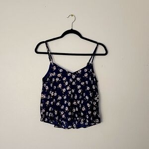 Blue floral crop top